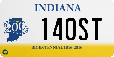 IN license plate 140ST