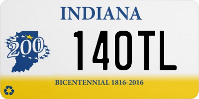 IN license plate 140TL