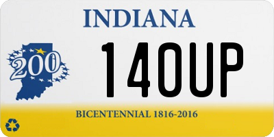 IN license plate 140UP