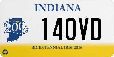IN license plate 140VD