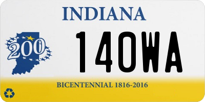 IN license plate 140WA