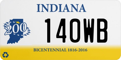 IN license plate 140WB