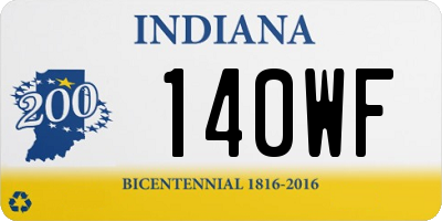 IN license plate 140WF