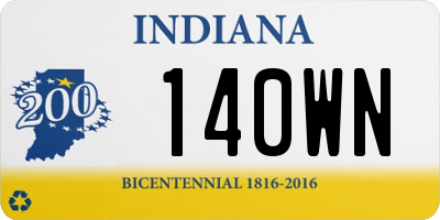 IN license plate 140WN