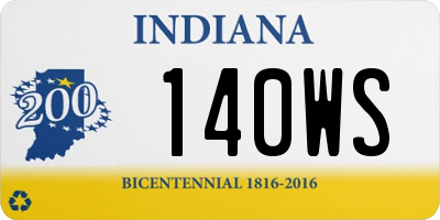 IN license plate 140WS