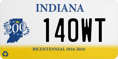 IN license plate 140WT