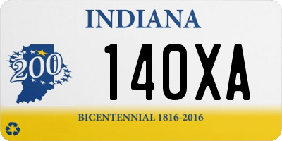 IN license plate 140XA