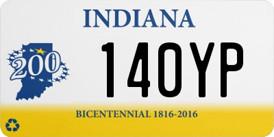 IN license plate 140YP