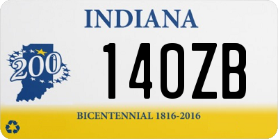 IN license plate 140ZB