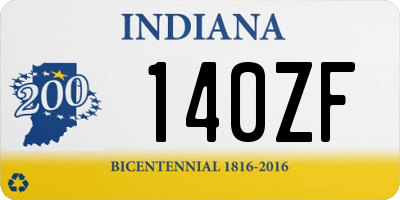 IN license plate 140ZF