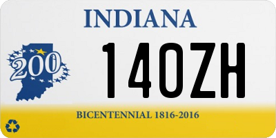 IN license plate 140ZH