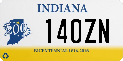 IN license plate 140ZN