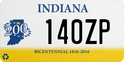 IN license plate 140ZP