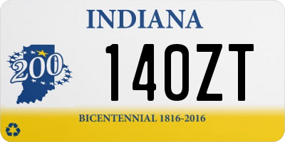 IN license plate 140ZT