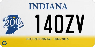 IN license plate 140ZV