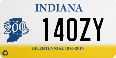 IN license plate 140ZY