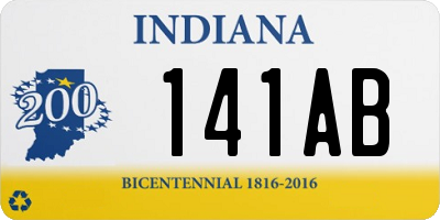 IN license plate 141AB