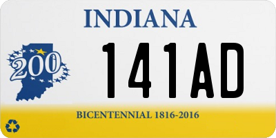 IN license plate 141AD