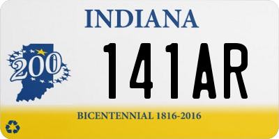 IN license plate 141AR