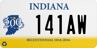 IN license plate 141AW