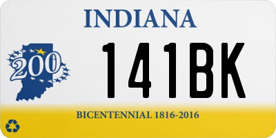 IN license plate 141BK