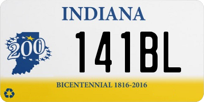 IN license plate 141BL