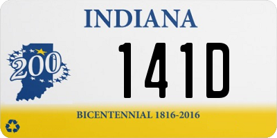 IN license plate 141D