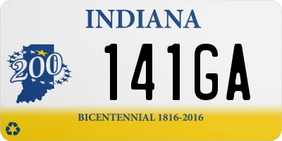 IN license plate 141GA