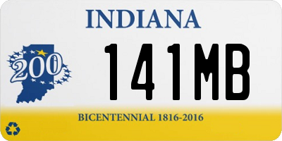 IN license plate 141MB