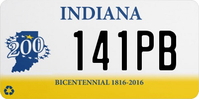 IN license plate 141PB