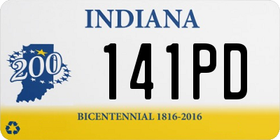 IN license plate 141PD