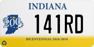 IN license plate 141RD