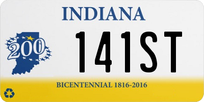 IN license plate 141ST