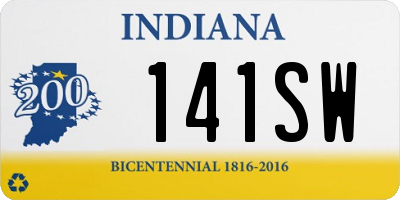 IN license plate 141SW