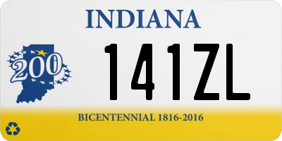 IN license plate 141ZL