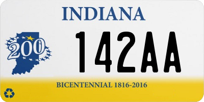 IN license plate 142AA