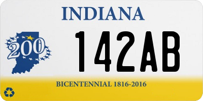 IN license plate 142AB