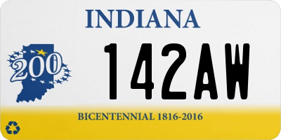 IN license plate 142AW