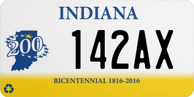 IN license plate 142AX