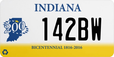 IN license plate 142BW