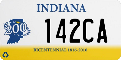 IN license plate 142CA