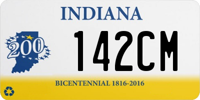 IN license plate 142CM