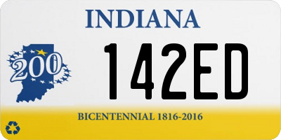 IN license plate 142ED