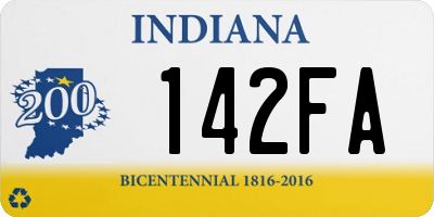 IN license plate 142FA
