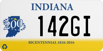 IN license plate 142GI