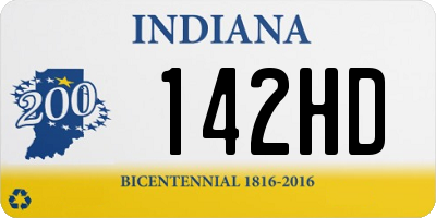 IN license plate 142HD