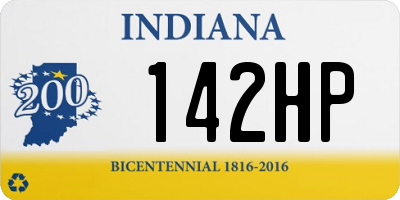 IN license plate 142HP