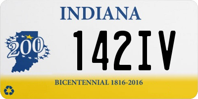 IN license plate 142IV