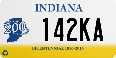 IN license plate 142KA