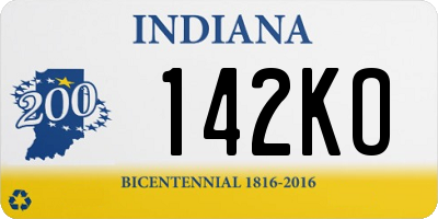 IN license plate 142KO